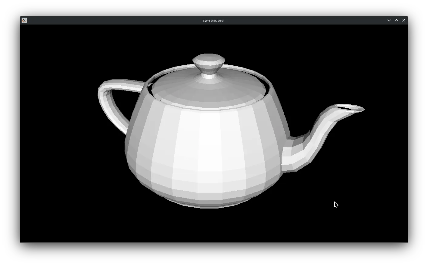 Utah teapot rendered by the CPU software rasterizer