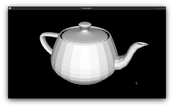 Utah teapot rendered by the CPU software rasterizer